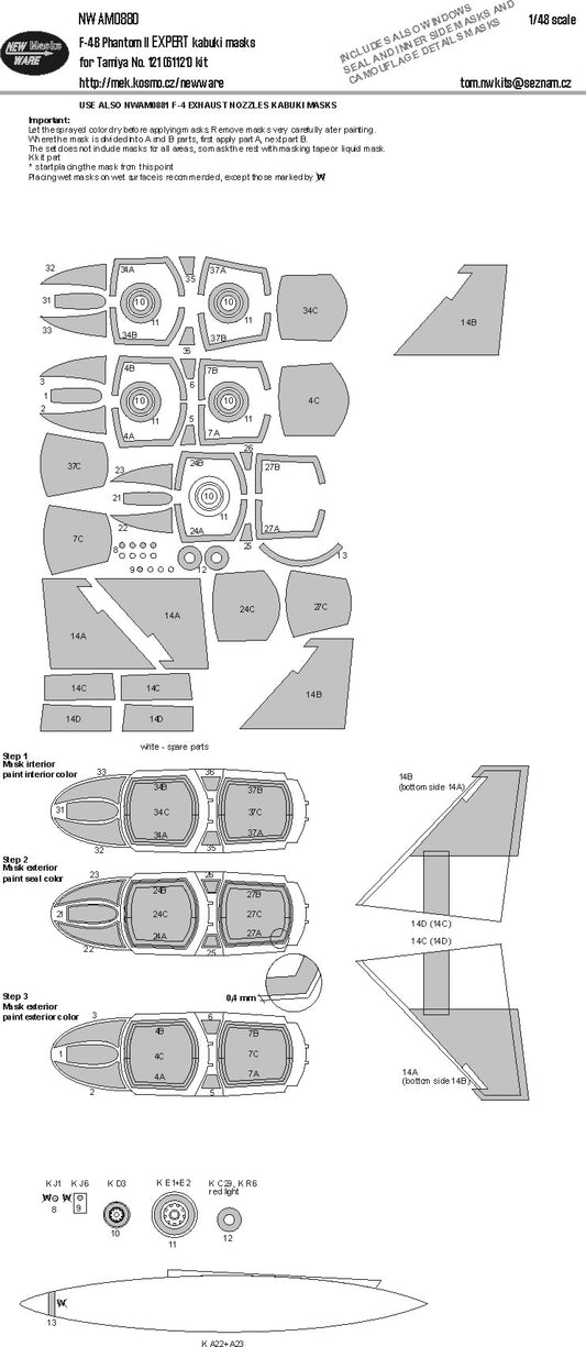 F-4B Phantom II EXPERT kabuki masks (1/48)