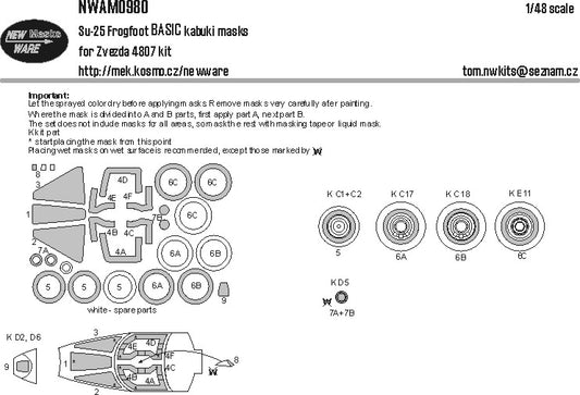 Su-25 Frogfoot BASIC kabuki masks (1/48)