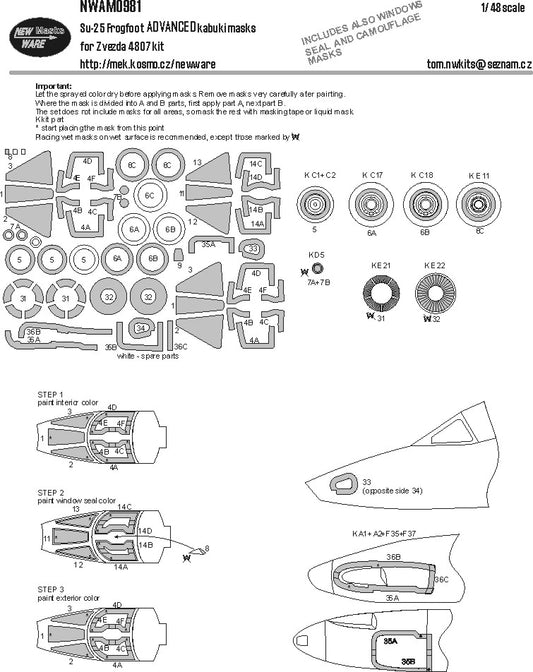 Su-25 Frogfoot ADVANCED kabuki masks (1/48)