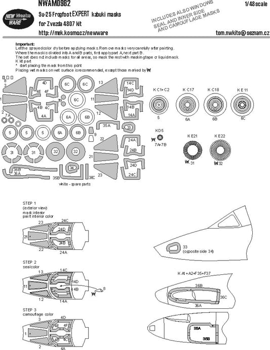 Su-25 Frogfoot EXPERT kabuki masks (1/48)
