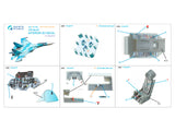 Su-27 3D-Printed & coloured Interior on decal paper (Trumpeter) (with 3D-printed resin part)