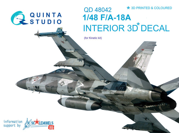 F/A-18A 3D-Printed & coloured Interior on decal paper (for Kinetic)
