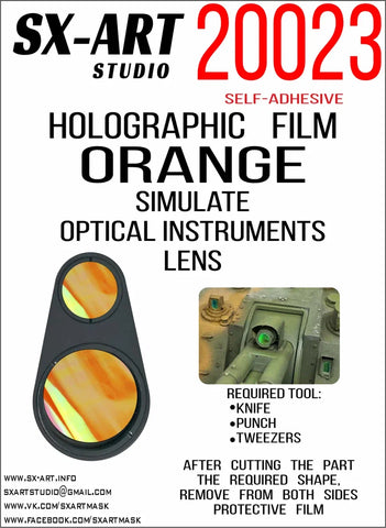 Holographic film to simulate optical instruments lens (Orange)