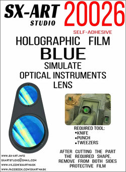 Holographic film to simulate optical instruments lens (Blue)