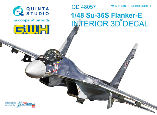 Su-35S 3D-Printed & coloured Interior on decal paper (for GWH kit)