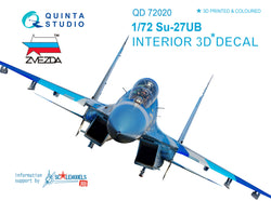 Su-27UB 3D-εκτυπωμένο &amp; έγχρωμο εσωτερικό σε χαρτί χαλκομανίας (για Zvezda)