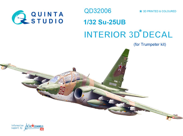 Su-25UB 3D-εκτυπωμένο &amp; έγχρωμο εσωτερικό σε χαρτί χαλκομανίας (για κιτ τρομπέτα)
