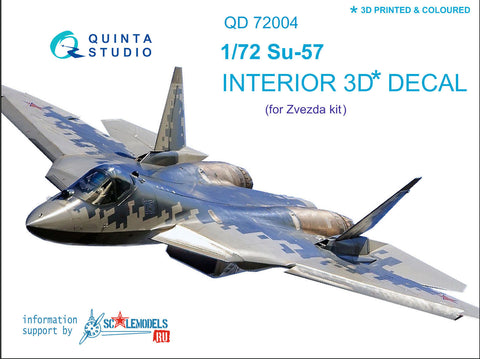 SU-57 - 3D-Printed & coloured Interior for Zvezda (grey & blue panels)