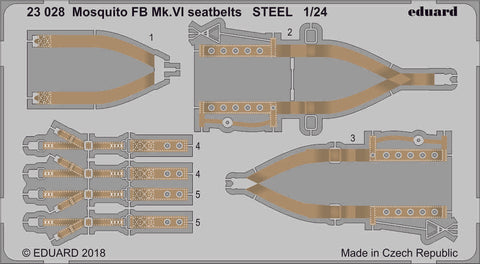 Mosquito FB Mk. VI seatbelts STEEL 1/24 (Airfix)