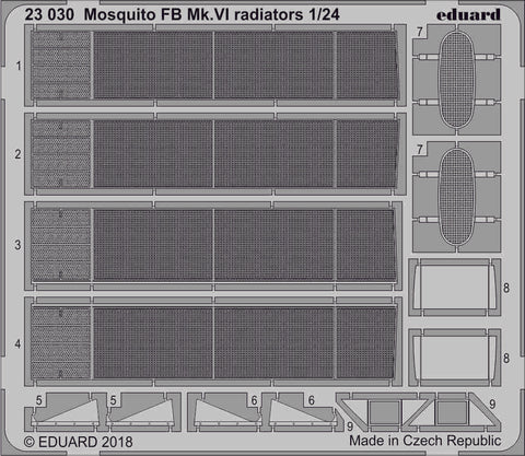 Mosquito FB Mk. VI radiators 1/24 (Airfix)