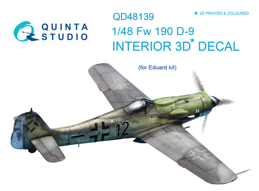 FW 190D-9 3D-Printed & coloured Interior on decal paper (for Eduard kit)