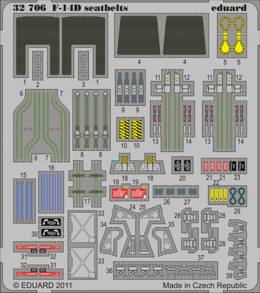 F-14D seatbelts 1/32 (Trumpeter)