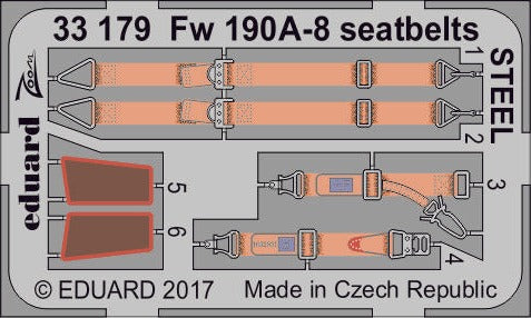 Fw 190A-8 seatbelts STEEL 1/32 (Revell)