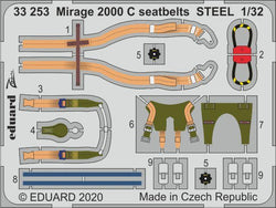 Mirage 2000C seatbelts STEEL 1/32 (Kitty Hawk)