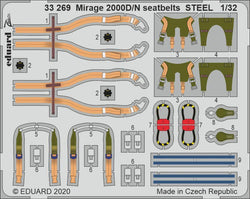 Mirage 2000D/N seatbelts STEEL 1/32 (Kitty Hawk)