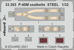 P-40M seatbelts STEEL 1/32 (Trumpeter)