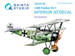 Fokker Dr.1 3D-εκτυπωμένο &amp; έγχρωμο εσωτερικό σε χαρτί χαλκομανίας (για κιτ Eduard)