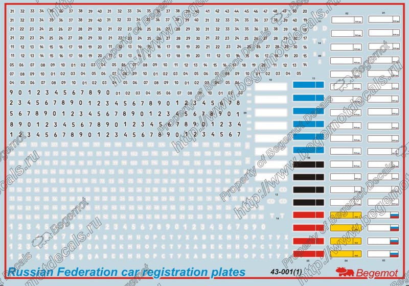 Russian car registration plates