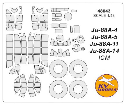 Ju-88A-4 / A-5 / A-11 / A-14 + Wheels masks (ICM / Revell)