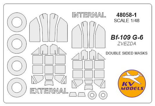 Bf-109 G-6 (double sided) + Wheels masks (Zvezda)