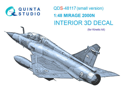 Mirage 2000N 3D-Printed &amp; έγχρωμο εσωτερικό σε χαρτί χαλκομανίας (Kinetic) (Μικρή έκδοση)
