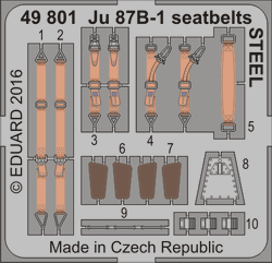 Ju 87B-1 seatbelts STEEL 1/48 (Aifix)