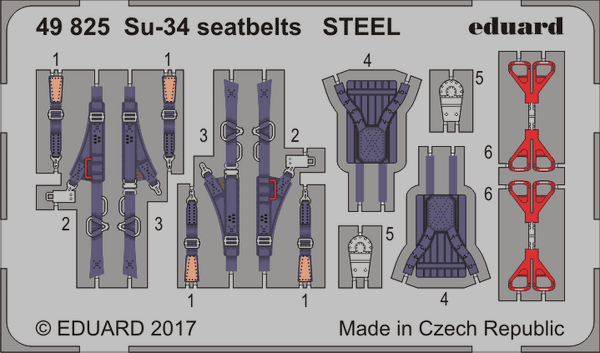 Su-34 seatbelts STEEL 1/48 (Hobby Boss)