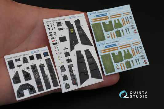 Mirage 2000B-5 (2000-5BGM Mk2) 3D-Printed & coloured Interior on decal paper (for Kitty Hawk kit)