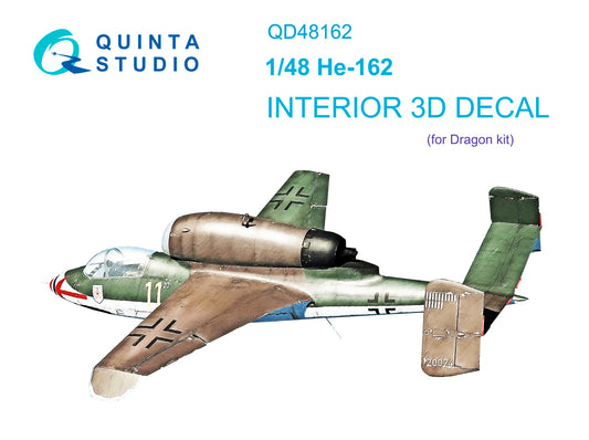 He 162 3D-Printed & coloured Interior on decal paper (Dragon)