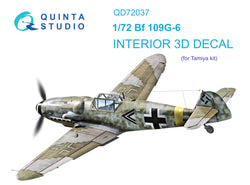 Bf 109 G-6 3D-Printed & coloured Interior on decal paper (Tamiya)