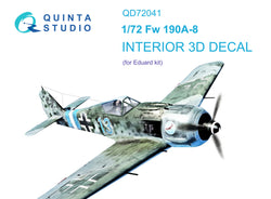 Fw 190A-8 3D-εκτυπωμένο &amp; έγχρωμο εσωτερικό σε χαρτί χαλκομανίας (Eduard)