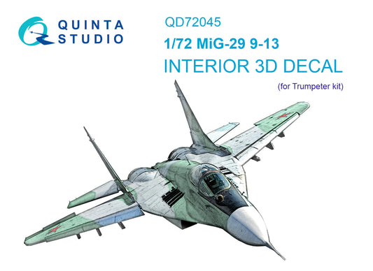 MiG-29 9-13 3D-Printed & coloured Interior on decal paper (Trumpeter)