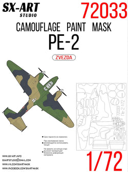 Camouflage mask Pe-2 for Zvezda kit (1/72)