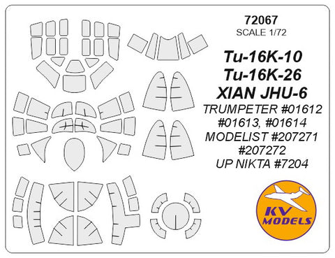 Тu-16K-10 / Тu-16K-26 / XIAN JHU-6 (TRUMPETER / MODELIST / UP NIKTA) masks