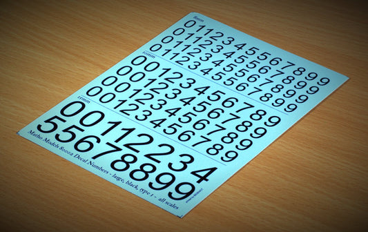 Decal Numbers - Large, Black, Type 1