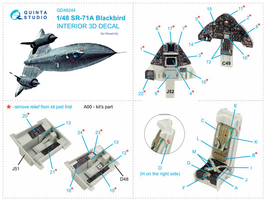 SR-71A 3D-Printed & coloured Interior on decal paper (Revell)
