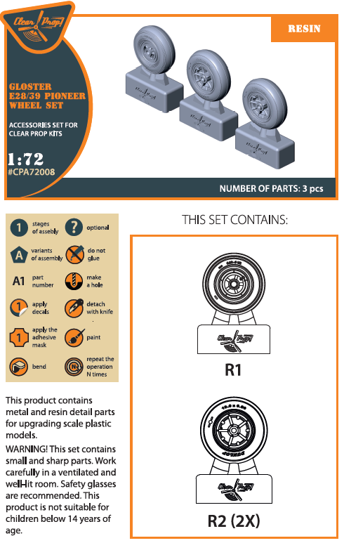 Gloster E28/39 Pioneer wheel set