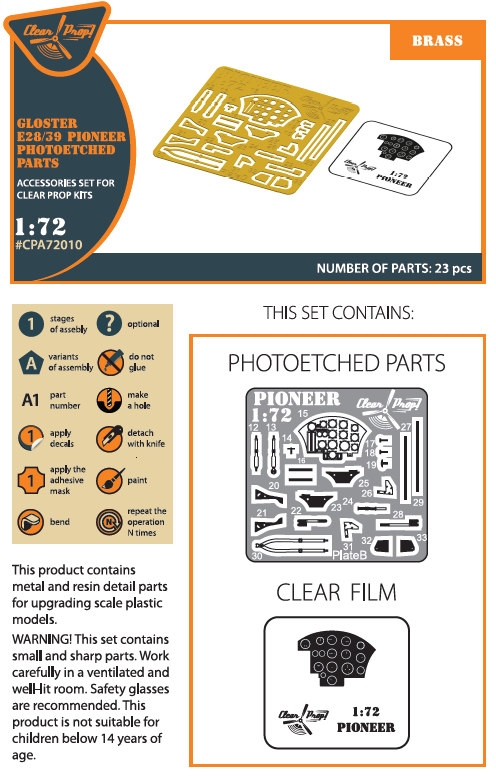 Gloster E28/39 Pioneer PE parts interior