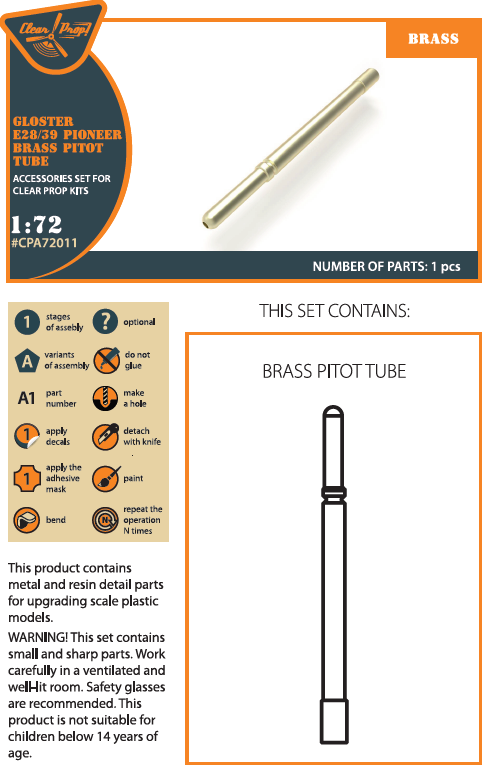 Gloster E28/39 Pioneer brass pitot tube