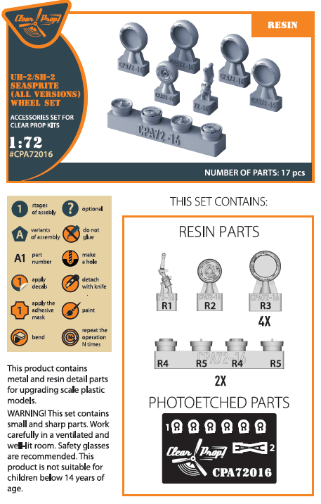 UH-2 A/B SEASPRITE (all versions) wheel set