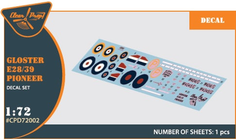 Gloster E28/39 Pioneer decal set