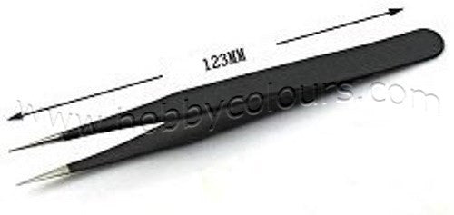 Black Stainless Steel Tweezer Straight Tip