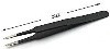 Black Stainless Steel Tweezer Fine Straight Round Tip