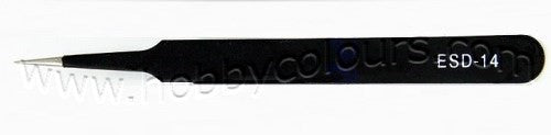 Black Stainless Steel Tweezer Super Fine Straight Tip