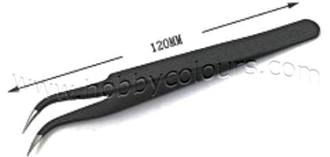 Black Stainless Steel Tweezer Curved