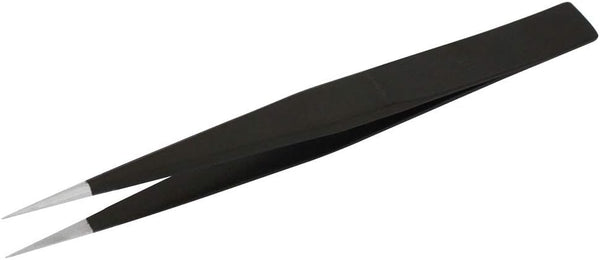 Black Stainless Steel Tweezer Straight Tip