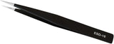 Black Stainless Steel Tweezer Straight Tip