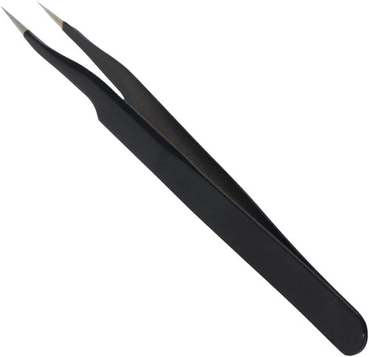 Black Stainless Steel Tweezer Curved Tip