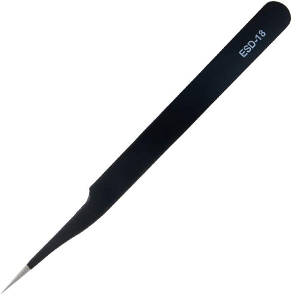 Black Stainless Steel Tweezer Curved Tip