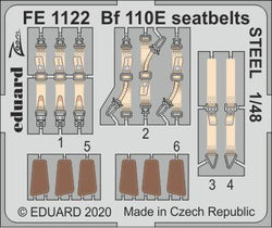 Bf 110E 1/48 seatbelts STEEL (Dragon)